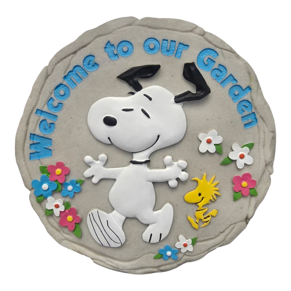 Snoopy Garden Welcome Sign - Blue and Yellow
